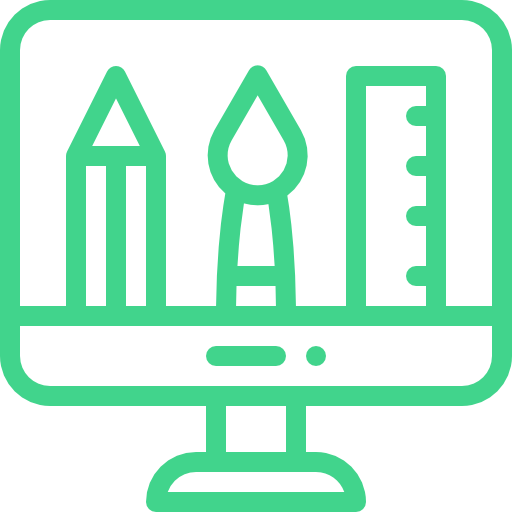 Design icon in green color