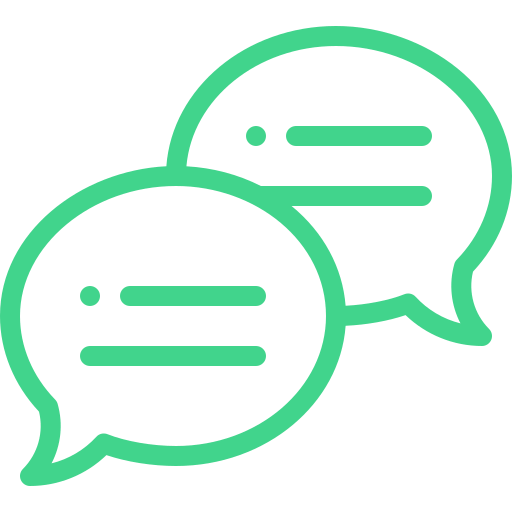 Speech bubble icon in green color