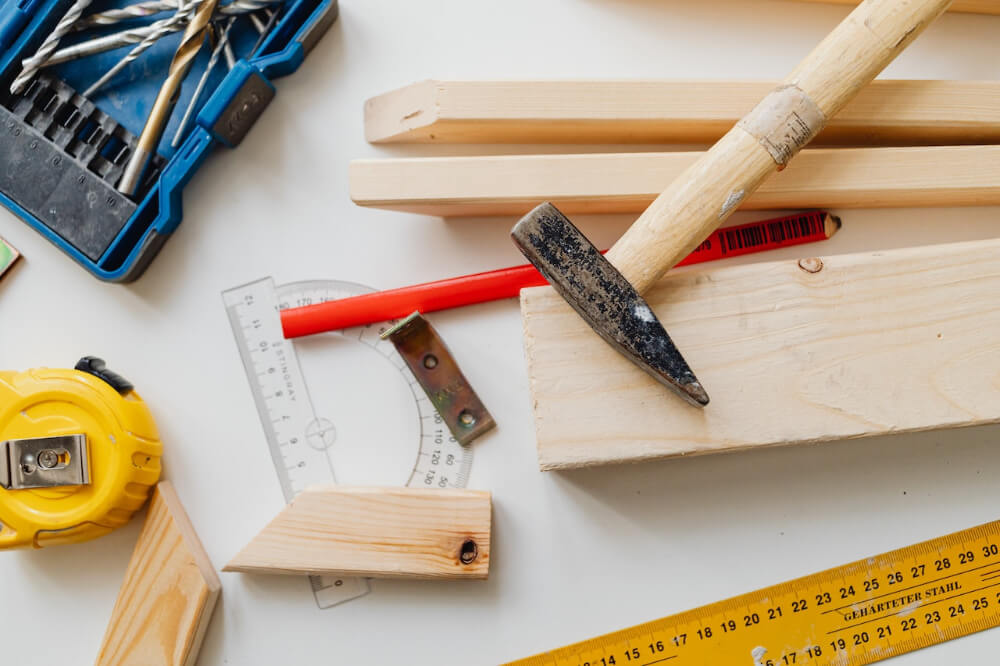 Timber and Various Carpentry Hand Tools