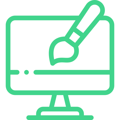 Web design icon in green color