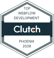 Clutch Top Webflow Development Phoenix 2026 badge