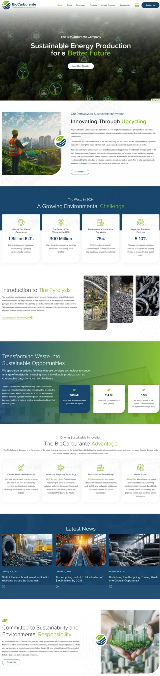The BioCarburante Company website designed by Digital Roots Media