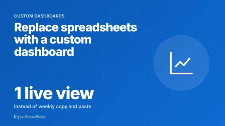 Replace spreadsheets with a custom dashboard: one live view instead of weekly copy and paste