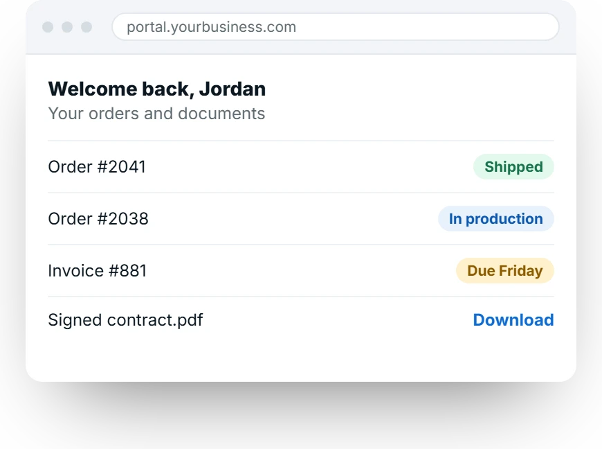 Illustration: a portal your customers log in to