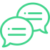 Speech bubble icon in green color