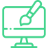 Web design icon in green color